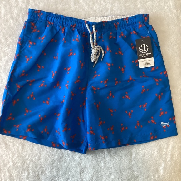 Lobster print mens swim trunks by Southern Lure NWT - Picture 1 of 11